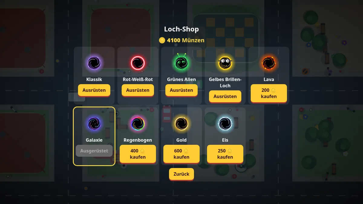 Loch-Shop mit verschiedenen Skins