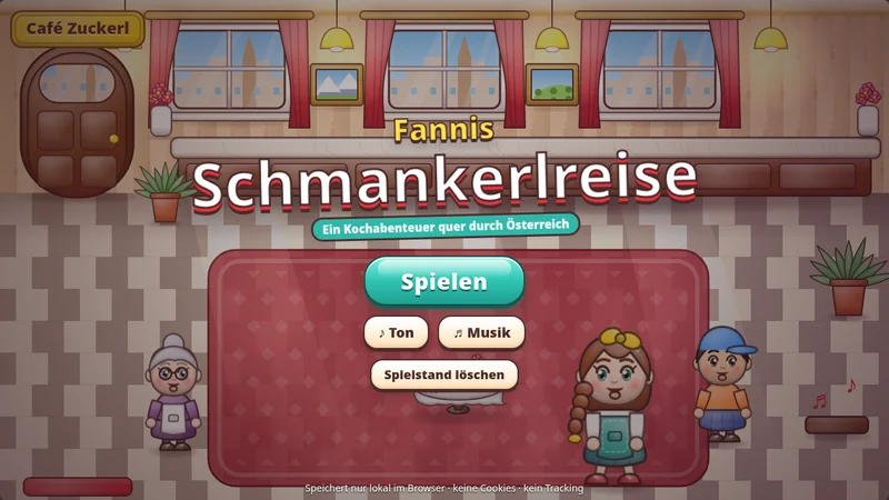 Fannis Schmankerlreise – Startbildschirm